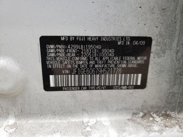 Photo 10 from auction – 2009 SUBARU IMPREZA 2. with VIN JF1GE60679H521728
