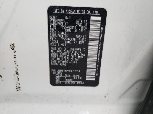 Photo 10 from auction – 2011 NISSAN QUEST S with VIN JN8AE2KP6B9012510