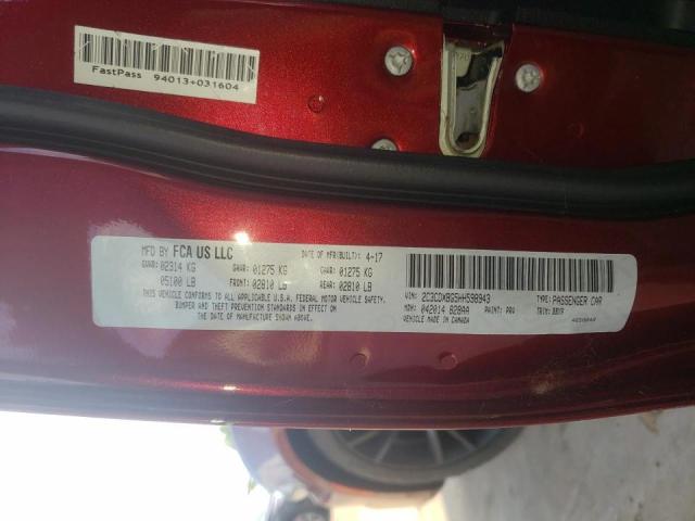 Photo 10 from auction – 2017 DODGE CHARGER SE with VIN 2C3CDXBG5HH598943