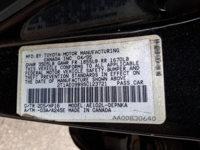 Photo 10 from auction – 1995 TOYOTA COROLLA with VIN 2T1AE09B9SC123721