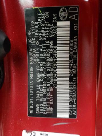 Photo 10 from auction – 2009 TOYOTA COROLLA BA with VIN 2T1BU40E79C154868