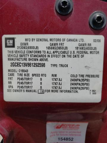 Photo 10 from auction – 2006 CHEVROLET SILVERADO with VIN 2GCEC13V861292598