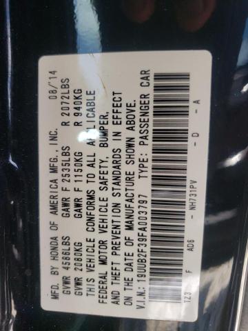 Foto 10 de la subasta – 2015 ACURA TLX con VIN 19UUB2F39FA003797