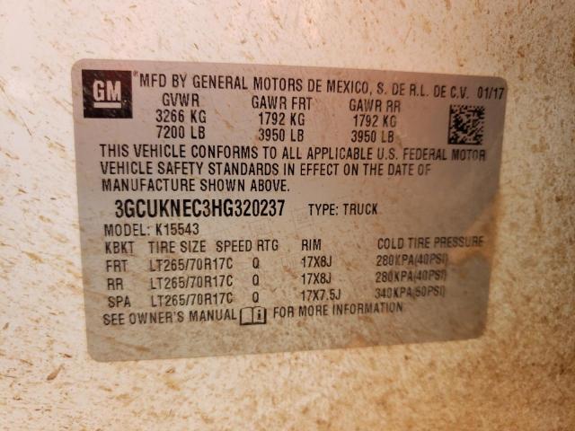 Photo 10 from auction – 2017 CHEVROLET SILVERADO with VIN 3GCUKNEC3HG320237