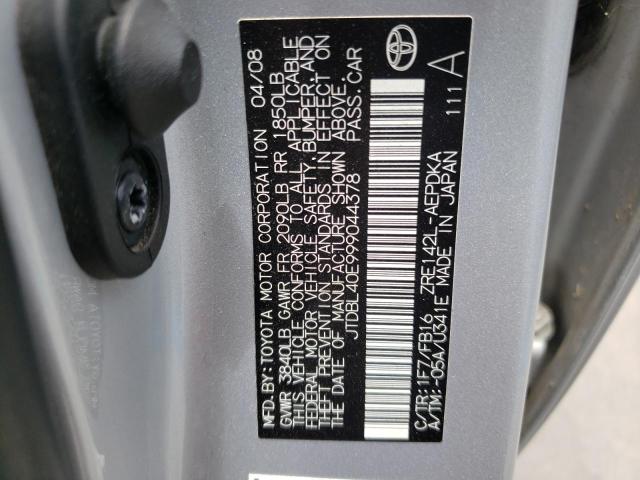 Photo 10 from auction – 2009 TOYOTA COROLLA BA with VIN JTDBL40E999044378