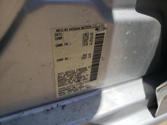 Photo 10 from auction – 2020 NISSAN ALTIMA SR with VIN 1N4BL4CV7LC220730