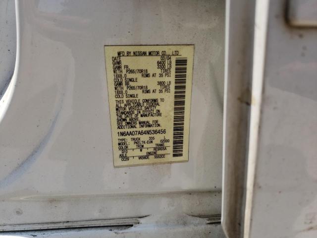 Photo 10 from auction – 2004 NISSAN TITAN with VIN 1N6AA07A64N536456
