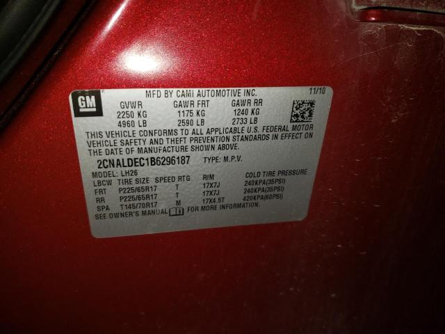 Photo 10 from auction – 2011 CHEVROLET EQUINOX LT with VIN 2CNALDEC1B6296187