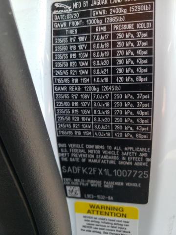 Photo 10 from auction – 2020 JAGUAR E-PACE with VIN SADFK2FX1L1007725