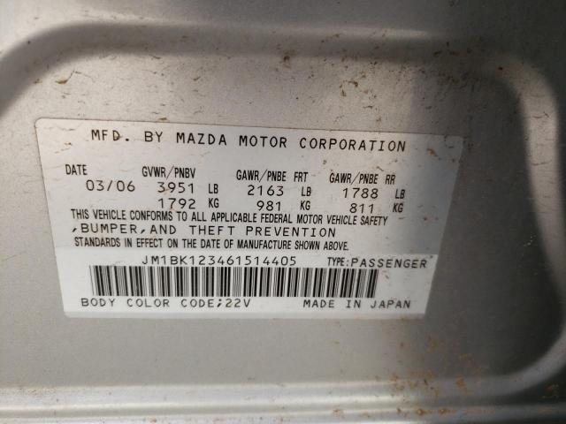 Photo 10 from auction – 2006 MAZDA 3 S with VIN JM1BK123461514405