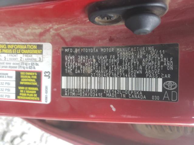 Photo 10 from auction – 2011 TOYOTA COROLLA BA with VIN 2T1BU4EE1BC714656