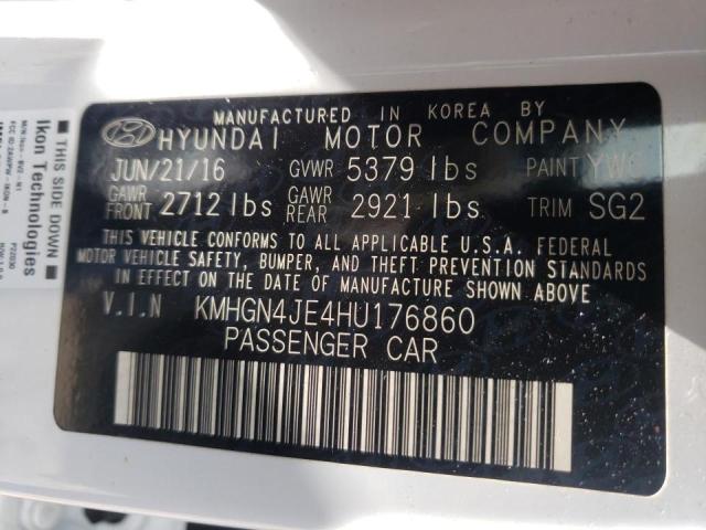 Photo 10 from auction – 2017 GENESIS G80 BASE with VIN KMHGN4JE4HU176860