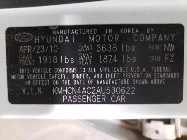 Photo 10 from auction – 2010 HYUNDAI ACCENT GLS with VIN KMHCN4AC2AU530622
