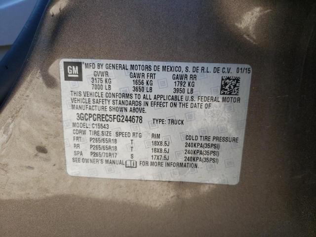 Photo 10 from auction – 2015 CHEVROLET SILVERADO with VIN 3GCPCREC5FG244678