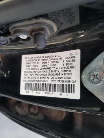 Photo 10 from auction – 2012 HONDA CIVIC EX with VIN 2HGFB2F82CH310522