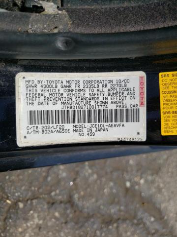 Photo 10 from auction – 2001 LEXUS IS 300 with VIN JTHBD182710017774