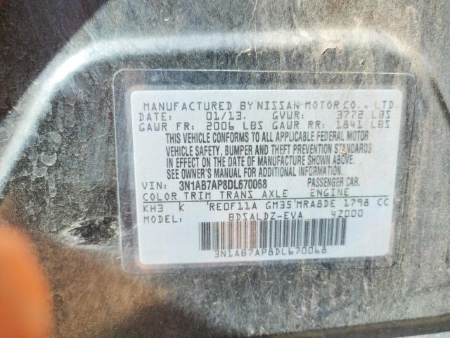 Photo 10 from auction – 2013 NISSAN SENTRA S with VIN 3N1AB7AP8DL670068