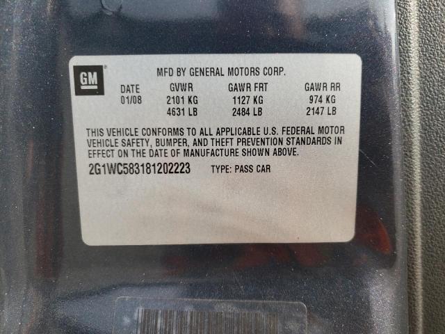 Photo 10 from auction – 2008 CHEVROLET IMPALA LT with VIN 2G1WC583181202223