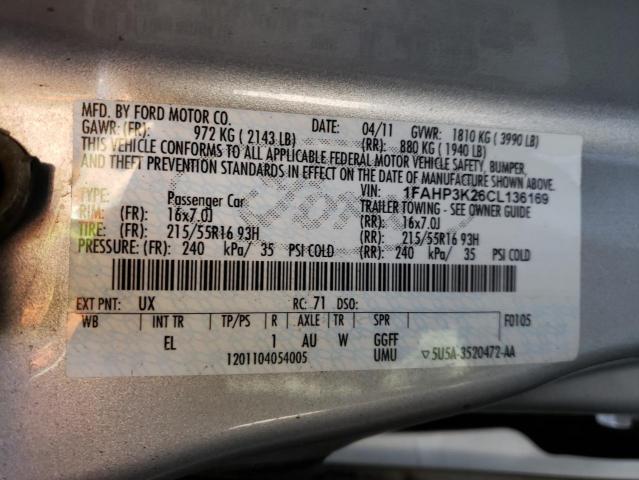 Photo 10 from auction – 2012 FORD FOCUS SE with VIN 1FAHP3K26CL136169