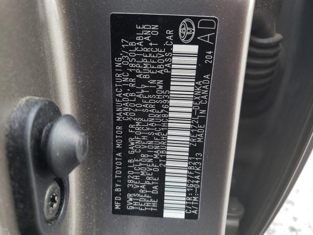 Foto 10 de la subasta – 2017 TOYOTA COROLLA con VIN 2T1BURHE1HC876935