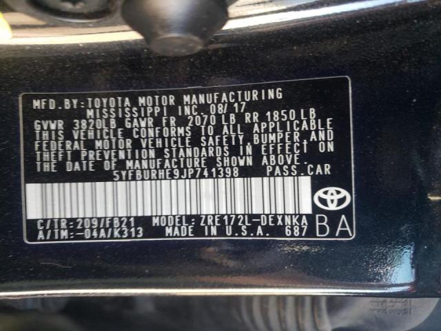 Photo 10 from auction – 2018 TOYOTA COROLLA L with VIN 5YFBURHE9JP741398