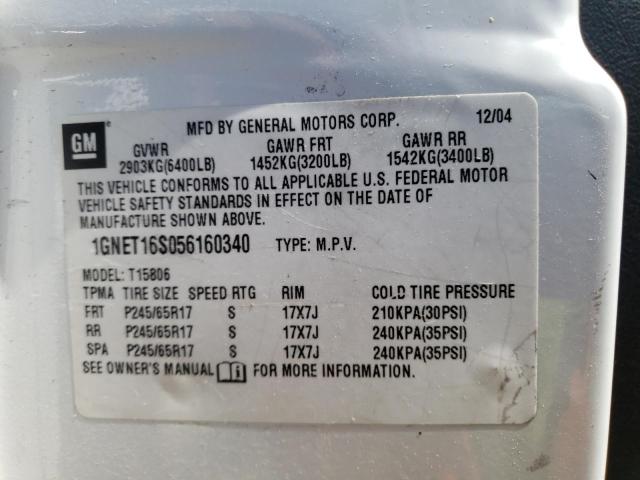 Photo 10 from auction – 2005 CHEVROLET TRAILBLAZE with VIN 1GNET16S056160340