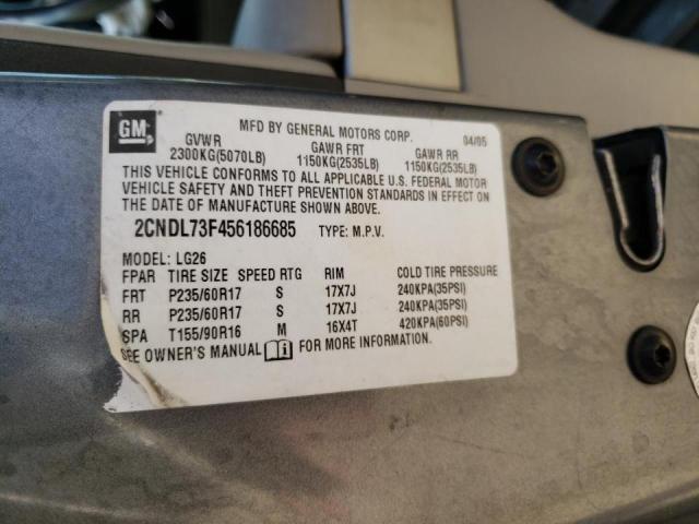 Photo 10 from auction – 2005 CHEVROLET EQUINOX LT with VIN 2CNDL73F456186685