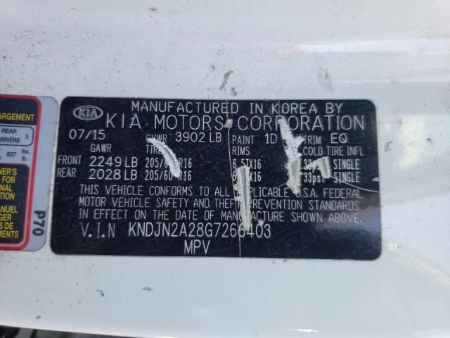 Photo 10 from auction – 2016 KIA SOUL with VIN KNDJN2A28G7266403