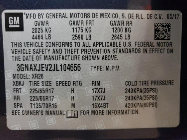 Photo 10 from auction – 2018 CHEVROLET EQUINOX LT with VIN 3GNAXJEV2JL104656