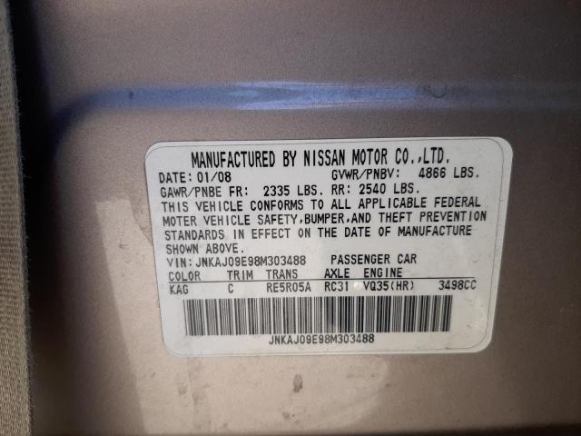 Photo 10 from auction – 2008 INFINITI EX35 with VIN JNKAJ09E98M303488