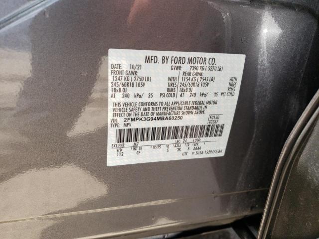 Photo 10 from auction – 2021 FORD EDGE SE with VIN 2FMPK3G94MBA60250