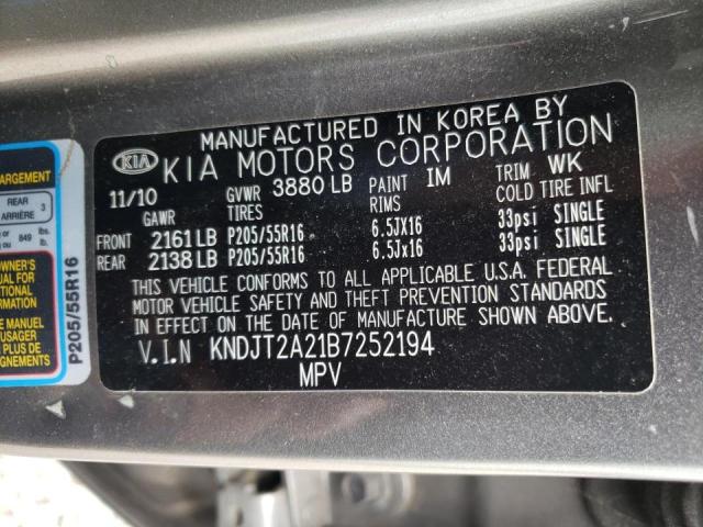 Photo 10 from auction – 2011 KIA SOUL with VIN KNDJT2A21B7252194