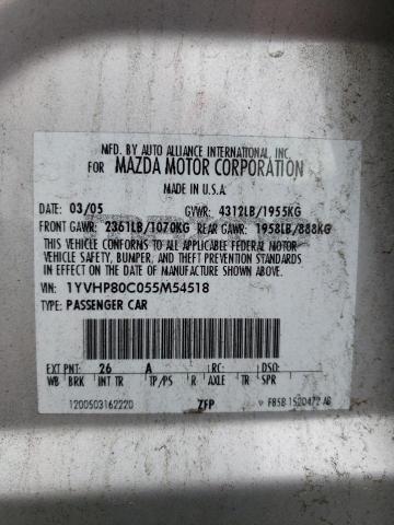 Photo 10 from auction – 2005 MAZDA 6 I with VIN 1YVHP80C055M54518