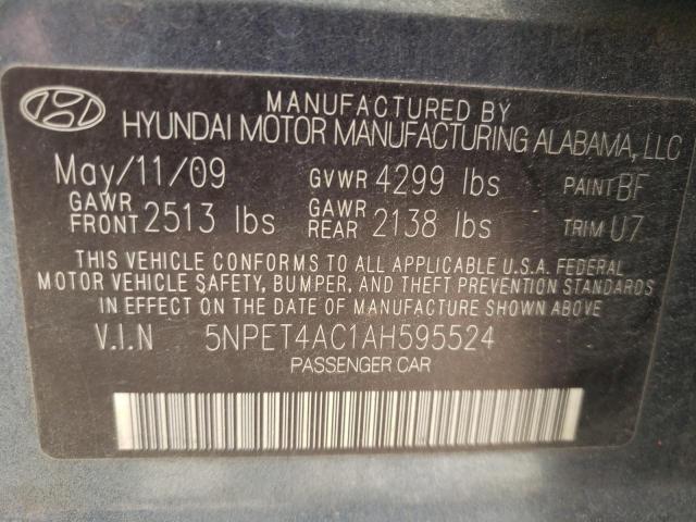 Photo 10 from auction – 2010 HYUNDAI SONATA with VIN 5NPET4AC1AH595524
