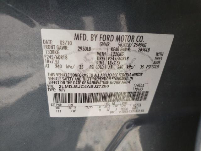 Photo 10 from auction – 2010 LINCOLN MKX with VIN 2LMDJ8JC4ABJ27288