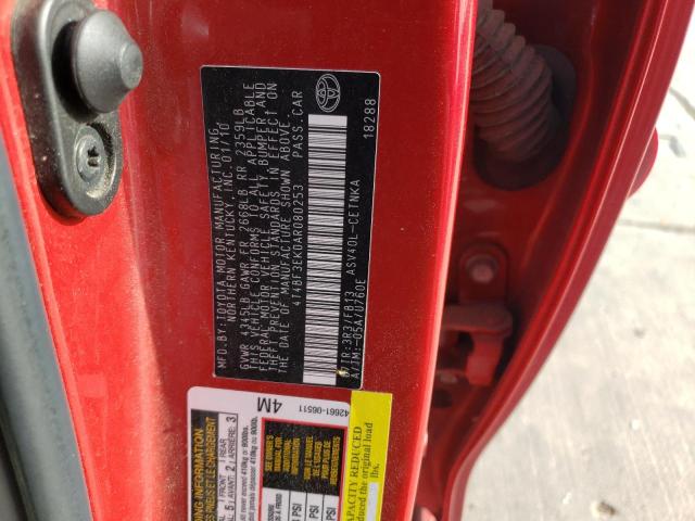 Photo 10 from auction – 2010 TOYOTA CAMRY BASE with VIN 4T4BF3EK0AR080253
