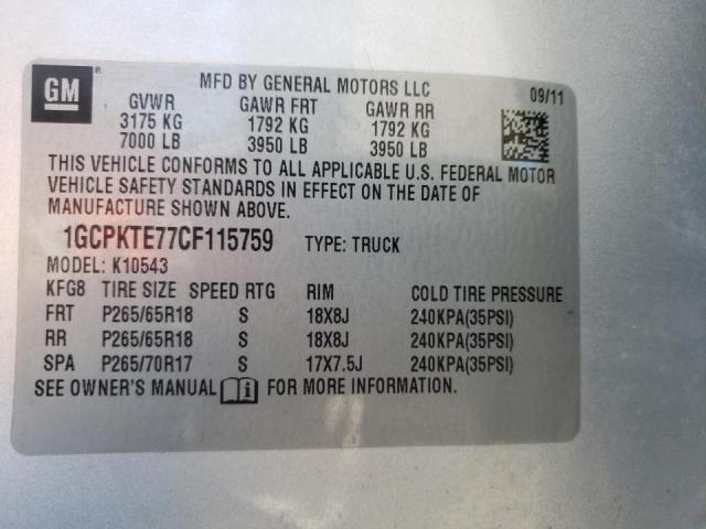 Photo 10 from auction – 2012 CHEVROLET SILVERADO with VIN 1GCPKTE77CF115759
