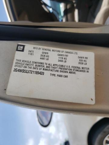 Photo 10 from auction – 2002 BUICK CENTURY CU with VIN 2G4WS52J721189420