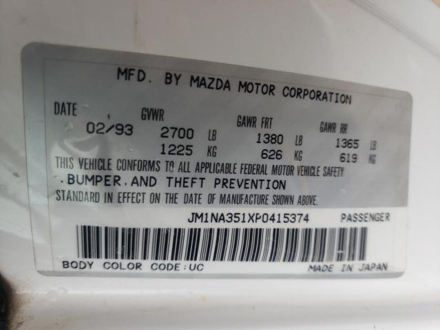 Photo 10 from auction – 1993 MAZDA MX-5 MIATA with VIN JM1NA351XP0415374