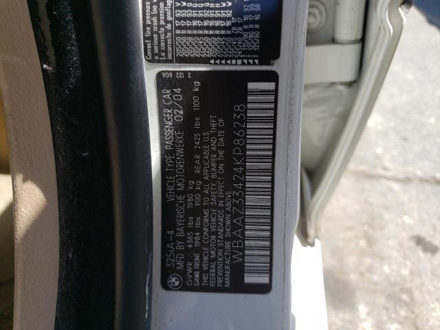 Photo 10 from auction – 2004 BMW 3 SERIES with VIN WBAAZ33424KP86238