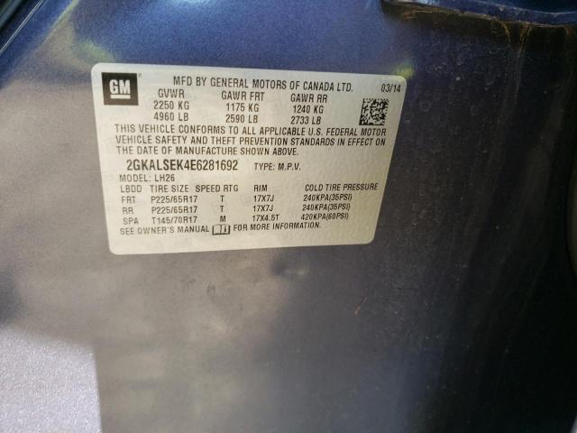 Photo 10 from auction – 2014 GMC TERRAIN SL with VIN 2GKALSEK4E6281692
