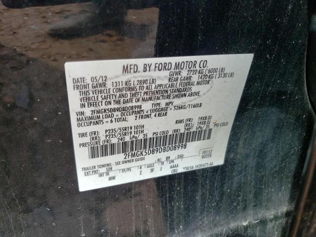 Photo 10 from auction – 2013 FORD FLEX LIMIT with VIN 2FMGK5D89DBD08998