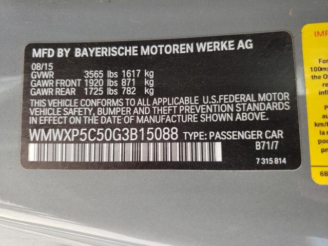 Photo 10 from auction – 2016 MINI COOPER with VIN WMWXP5C50G3B15088