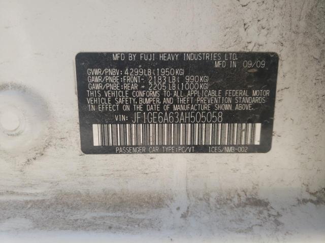 Photo 10 from auction – 2010 SUBARU IMPREZA 2. with VIN JF1GE6A63AH505058