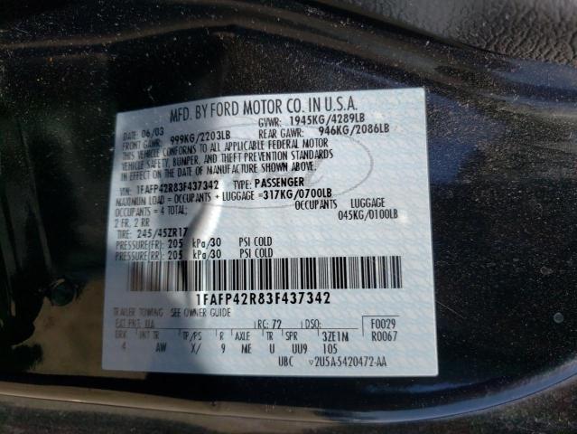 Photo 10 from auction – 2003 FORD MUSTANG MA with VIN 1FAFP42R83F437342