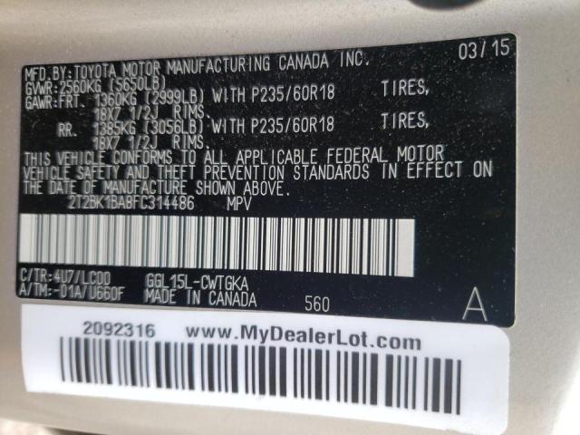 Photo 10 from auction – 2015 LEXUS RX 350 BAS with VIN 2T2BK1BA8FC314486