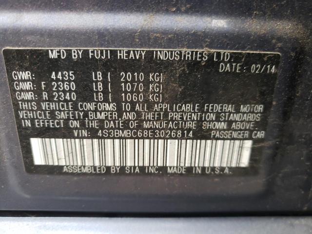 Photo 10 from auction – 2014 SUBARU LEGACY 2.5 with VIN 4S3BMBC68E3026814