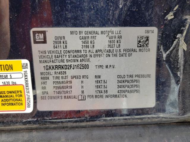 Photo 10 from auction – 2015 GMC ACADIA SLT with VIN 1GKKRRKD2FJ162500