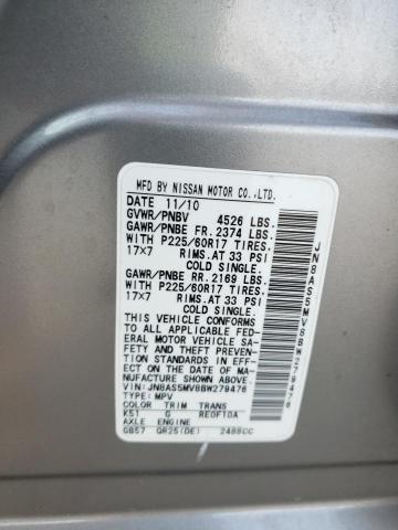 Photo 10 from auction – 2011 NISSAN ROGUE S with VIN JN8AS5MV8BW279476