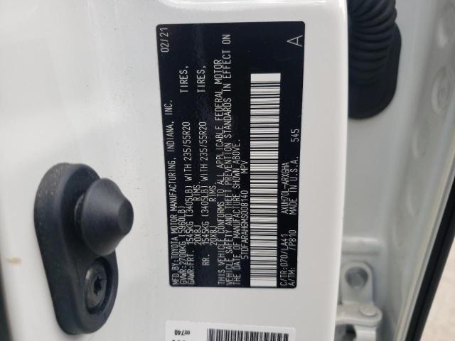 Photo 10 from auction – 2021 TOYOTA HIGHLANDER with VIN 5TDFARAH6MS008140